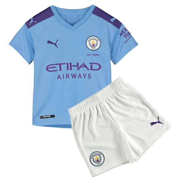 Trikot Manchester City Heim Kinder 2019-20 Blau Licht